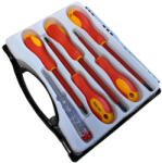 HOTECHE Csavarhúzó készlet 6 részes, szigetelt + fázisceruza, műanyag tartóban