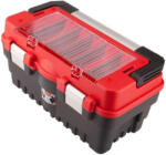 Extol Szerszámosláda, műanyag (462×256×242 mm), fémcsatos, tálcával, lakatolható, ALU nyél