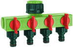 TOP TOOLS Csapcsatlakozó, 4 utas, külön áramlás elzárókkal, 1" csapcsatlakozó 3/4" adapterrel