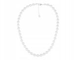  Elegáns női nyaklánc 8 mm-es fehér Preciosa gyöngyökkel esküvőre, 42 cm (SRBC-47)
