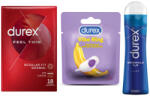 Durex Pachet Durex 18 bucati x Prezervative Feel Thin + Inel vibrator + Lubrifiant Play Feel 50 ml