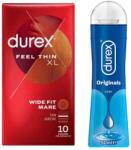 Durex Pachet Durex Prezervative Feel Thin XL 10 bucati + Lubrifiant Originals 50 ml