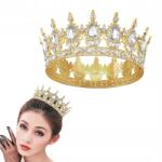  Tortadísz Korona feltét tiara fém Fém Tiara Ékszerekkel (GMC12)