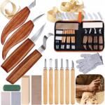 Zaxer Fafaragó Kés Készlet Asztalos Véső Tok 16 Db-os (DOM/MW/A-DLU02)