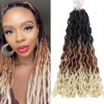  Ombre Szintetikus Fonott Haj Horgolt Technikával, Gypsy Locs, 24 Tincs