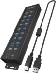 RaidSonic Hub USB 20-in-1, Raidsonic, cu alimentare, buton on/off, suporturi de montare (IB-HUB1720-U3)