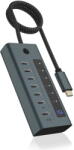 Icy Box Hub USB, ICY BOX, Aluminiu, USB 3.2 / USB-C, 10000 Mbit/s, 316 x 443 x 238 mm, Albastru / Gri Inchis (IB-HUB1457-C31)