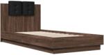 vidaXL barna tölgyszínű szerelt fa ágykeret fejtámlával 100 x 200 cm (3209939) (3209939)