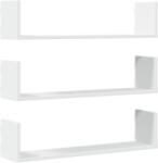 vidaXL 3 db fehér forgácslap fali polc 80 x 18 x 18 cm (853290) (853290)