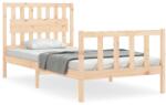 vidaXL tömör fa ágykeret fejtámlával 100 x 200 cm (3192416) (3192416)
