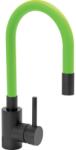 TOYA mosogató csaptelep flexibilis csővel, fekete-zöld (75779)