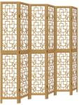 vidaXL 6 paneles barna tömör császárfa térelválasztó (358876) (358876)