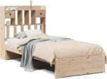 vidaXL tömör fenyőfa könyvespolcos ágy matrac nélkül 90 x 200 cm (3322413) (3322413)