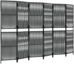 vidaXL fekete 6-paneles polyrattan térelválasztó (365384) (365384)