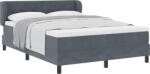 vidaXL Box Spring Ágy Matraccal Sötétszürke 80x200 cm Bársonyos (3340389) (3340389)