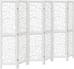 vidaXL 6 paneles fehér tömör császárfa térelválasztó (358745) (358745)
