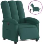 vidaXL sötétzöld szövet elektromos dönthető fotel (3204074) (3204074)