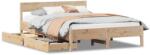 vidaXL tömör fenyőfa ágy matrac nélkül 150x200 cm (3301746) (3301746)