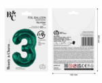 GoDan Balon folie sub forma de cifra, verde, 85 cm GD1938-3 Baloane folie Tip Cifra 3 (GD1938-3)