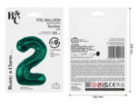 GoDan Balon folie sub forma de cifra, verde, 85 cm GD1938-2 Baloane folie Tip Cifra 2 (GD1938-2)