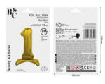 GoDan Balon folie stativ sub forma de cifra, auriu 74 cm GD1936-1 Baloane folie Tip Cifra 1 (GD1936-1)