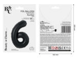 GoDan Balon folie sub forma de cifra, negru mat, 85 cm GD1939-6 Baloane folie Tip Cifra 6 (GD1939-6)