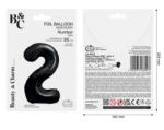 GoDan Balon folie sub forma de cifra, negru mat, 85 cm GD1939-2 Baloane folie Tip Cifra 2 (GD1939-2)