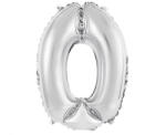 GoDan Balon Folie Cifra 35 cm Argintiu GD1910-0 Baloane folie Tip Cifra 0 (GD1910-0)