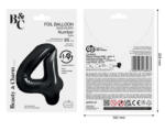 GoDan Balon folie sub forma de cifra, negru mat, 85 cm GD1939-4 Baloane folie Tip Cifra 4 (GD1939-4)