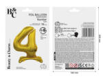 GoDan Balon folie stativ sub forma de cifra, auriu 74 cm GD1936-4 Baloane folie Tip Cifra 4 (GD1936-4)