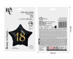 GoDan Balon Folie 18 Ani, Model Stea Negru 48 cm GD1965 Baloane folie (GD1965)