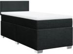 vidaXL fekete szövet rugós ágy matraccal 100 x 200 cm (3285794) (3285794)