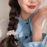 Hair Power gyöngyös hajgumi, gyöngyházfehér - hajpatika