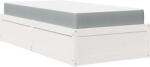 vidaXL fehér tömör fenyőfa ágykeret matraccal 90 x 190 cm (3281956) (3281956)