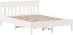 vidaXL fehér tömör fenyőfa ágykeret fejtámlával 160 x 200 cm (3216207) (3216207)