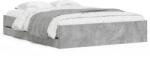 vidaXL betonszürke szerelt fa ágykeret fiókokkal 140x200 cm (3207276) (3207276)