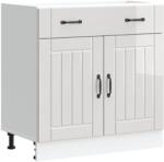 vidaXL Konyhai alsó szekrény Lucca magasfényű fehér szerelt fa (853739) (853739)