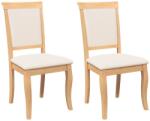 vidaXL 2 db természetes tömörfa gumiból készült étkezőszékek párnákkal (4102488) (4102488)