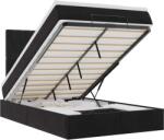 vidaXL Ottomán ágykeret matracokkal fekete 120x200cm bársony (3313537) (3313537)