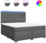 vidaXL sötétszürke szövet rugós ágy matraccal 180 x 200 cm (3292868) (3292868)