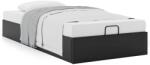 vidaXL Ottomán ágykeret matrac nélkül fekete 90x190 cm műbőr (3310774) (3310774)