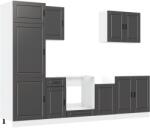 vidaXL 7 darabos konyhaszekrény szett Kalmar fekete színű műfa (3314782) (3314782)