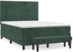 vidaXL sötétzöld bársony rugós ágy matraccal 140x200 cm (3137968) (3137968)