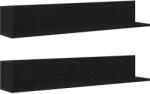 vidaXL 2 db fekete szerelt fa fali polc 100 x 16, 5 x 16, 5 cm (860041) (860041)