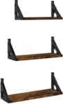 vidaXL 3 részes füstölt tölgy színű szerelt fa fali polc szett (836320) (836320)