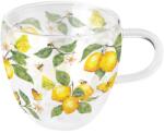 Ambiente Duplafalú üveg csésze - 200ml - Fresh lemons