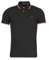 Ralph Lauren Rövid ujjú galléros pólók POLO COUPE DROITE EN COTON BASIC MESH COL RAYE Fekete EU L