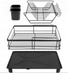 Promis Edényszárító Csepegtető Promis SR11 Nagy, Lefolyóval, Kétszintes, Fekete (SR11)