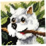 Orchidea Hímzés. Az Első Hímzésem Fehér Kutyus (9605)