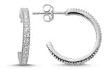 BeSpecial Cercei rotunzi 1, 9 cm argint 925 rodiat cu zirconii albe - Be Elegant ETU0059 (ETU0059)